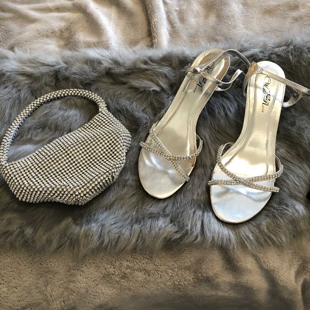 Silver & Rhinestone Evening Wear Accessory bundle - Picture 2 of 3